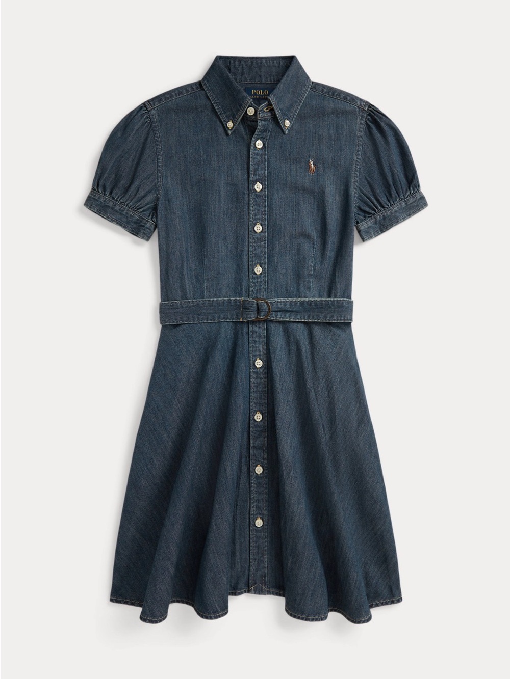 Polo by Ralph Lauren Navy Denim Button-Front Dress with Belt